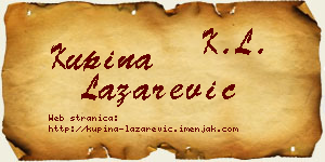 Kupina Lazarević vizit kartica